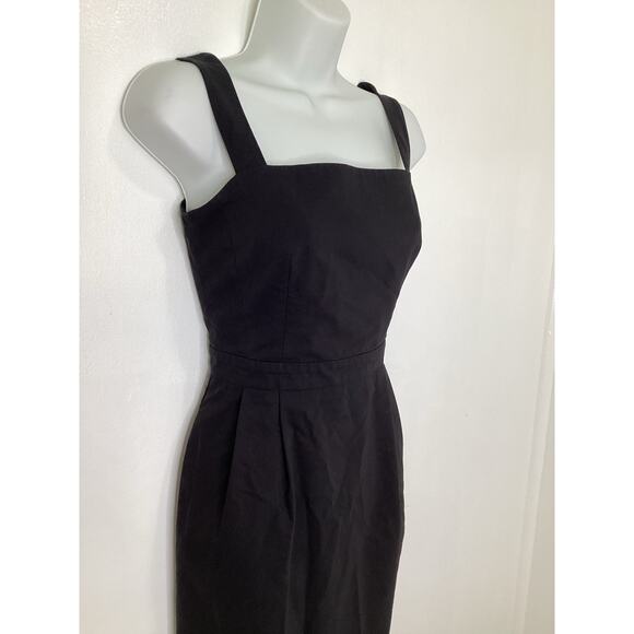 12 Storeez Black Sleeveless Strappy Open Back Cinched Waist Midi Sheath Dress XS - Picture 3 of 8